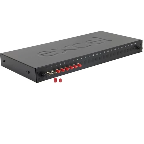 EXCEL Optikai Patch Panel SM / ST 1U 24 port, 8 ST toldóval töltve Excel