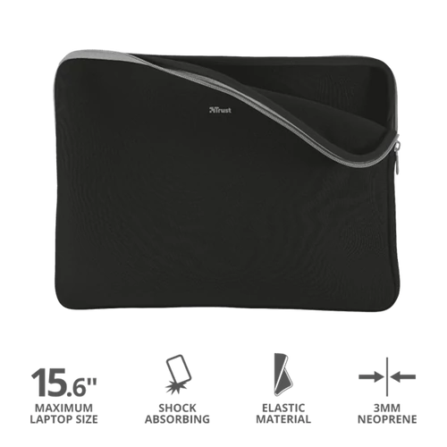 TRUST Notebook tok 21248, Primo Soft Sleeve for 15.6" laptops - black