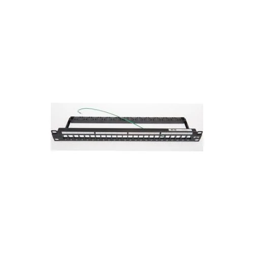 Moduláris patchpanel - 24 portos standard, SL betéthez, 1U, fekete