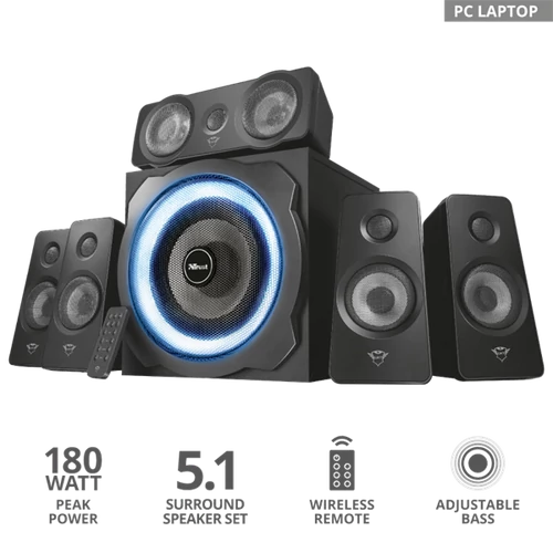 TRUST 5.1 térhatású hangszórórendszer 21738 (GXT 658 Tytan 5.1 Surround Speaker System) Trust