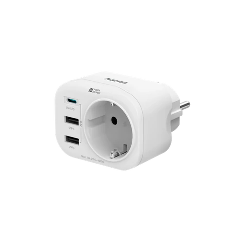 HAMA 223342, KONNEKTOR TÖLTŐADAPTERREL, 2 USB-A, 1 USB-C, "PD", 20W HAMA
