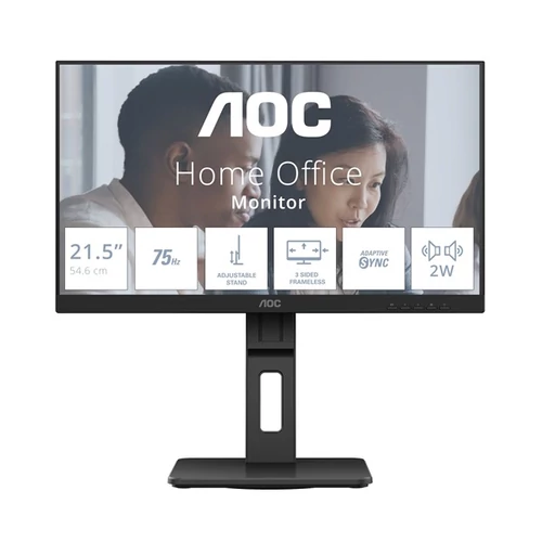 AOC monitor 21,5" 22E2UMF, 1920x1080, 16:9, 250 cd / m2, 4ms, D-SUB / HDMI / DP / USBx4 AOC