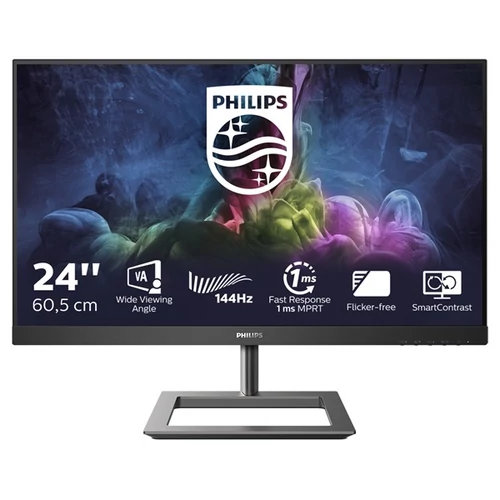 PHILIPS Gamer 144Hz VA monitor 23.8" 242E1GAJ, 1920x1080, 16:9, 350cd / m2, 1ms, HDMI / DisplayPort, hangszóró