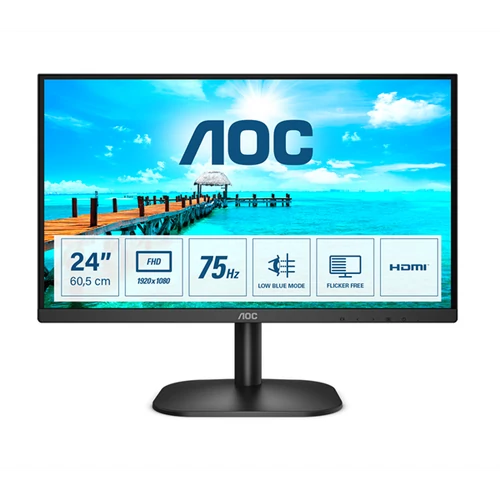 AOC VA monitor 23.8" 24B2XHM2, 1920x1080, 16:9, 250cd / m2, 4ms, 75Hz, HDMI / VGA