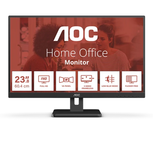 AOC VA monitor 23.8" 24E3UM, 1920x1080, 16:9, 300cd / m2, 4ms, HDMI / DisplayPort / 2xUSB / VGA, hangszóró AOC