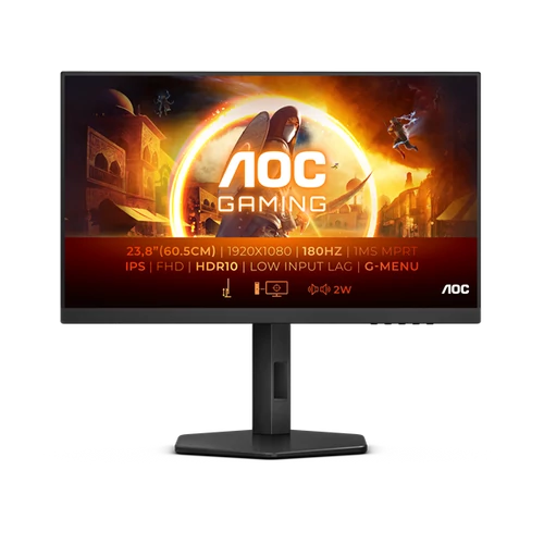 AOC Gaming 180Hz IPS monitor 23.8" 24G4X, 1920x1080, 16:9, 300cd / m2, 1ms, HDMI / DisplayPort, hangsz, állítható mag, pivot AOC