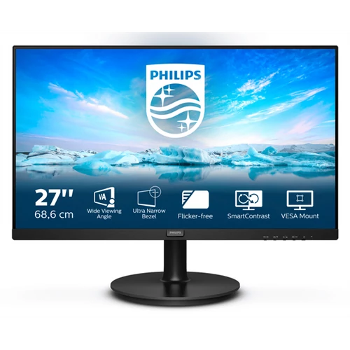 PHILIPS VA monitor 27" 271V8LA, 1920x1080, 16:9, 250cd / m2, 4ms, 75Hz, VGA / HDMI, hangszóró