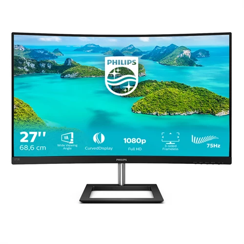 PHILIPS Ívelt VA monitor 27" 272E1CA / 00 1920x1080, 16:9, 250cd / m2, 4ms, VGA / HDMI / DisplayPort, hangszóró Philips