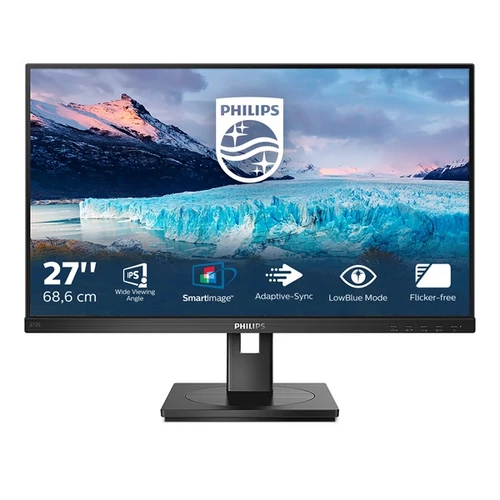 PHILIPS IPS monitor 27" 272S1AE, 1920x1080, 16:9, 250cd / m2, 4ms, VGA / DVI-D / DisplayPort / HDMI, Pivot, hangszóró