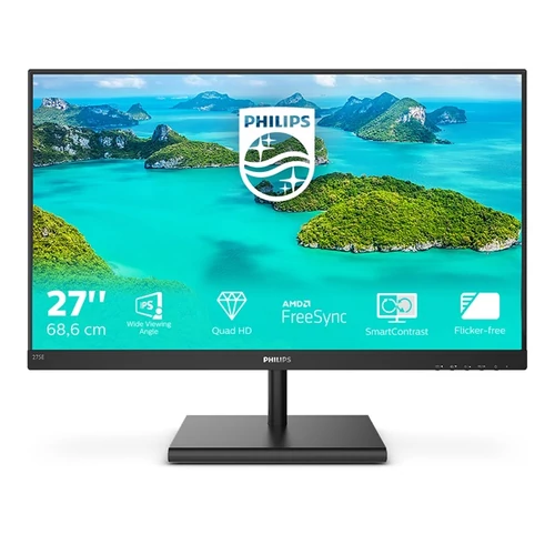 PHILIPS IPS monitor 27" 275E1S, 2560x1440, 16:9, 250cd / m2, 4ms, 75Hz, D-Sub / HDMI / Displayport