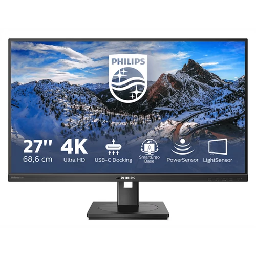 PHILIPS IPS monitor 27" 279P1, 3840x2160, 16:9, 350cd / m2, 4ms, USB-C( + dokkoló) / 4xUSB / LAN / DP / 2xHDMI, hangszóró Philips