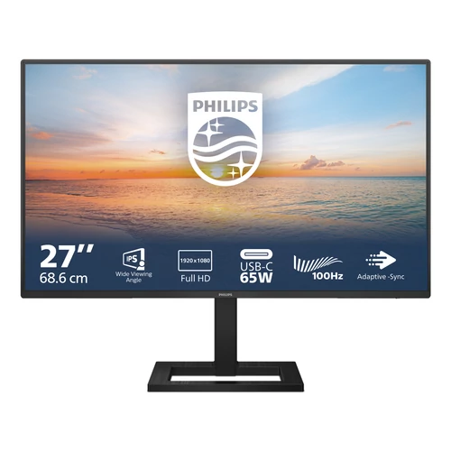 PHILIPS IPS monitor 27" 27E1N1300AE / 00 1920x1080, 16:9, 250cd / m2, 4ms, HDMI / 2xUSB / USB-C, hangszóró, 100Hz Philips