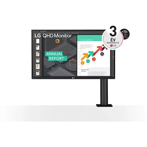 LG IPS monitor 27" 27QN880P, 2560x1440, 16:9, 350cd / m2, 5ms, 2xHDMI / DisplayPort / USB-C / 2xUSB, hangszóró LG