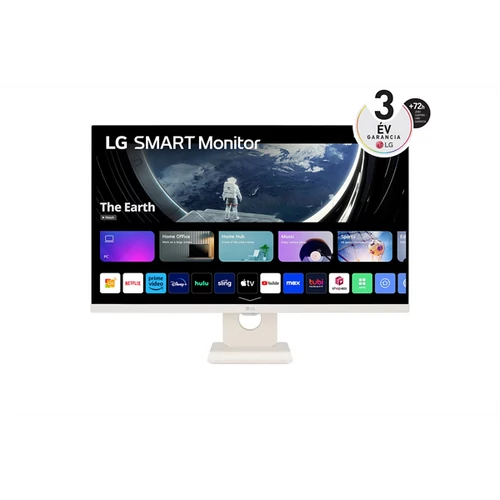 LG Smart IPS monitor 27" 27SR50F-W, 1920x1080, 16:9, 250cd / m2, 14ms, 2xHDMI / 2xUSB / Bluetooth / AirPlay, hangszóró LG