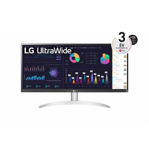 LG IPS monitor 29" 29WQ600-W, 2560x1080, 21:9, 250cd / m2, 1ms, HDMI / DisplayPort / USB-C, hangszóró LG