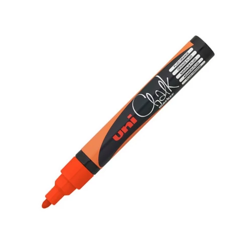 UNI Chalk Marker Pen PWE-5M Medium Bullet Tip - Fluorescent Orange UNI