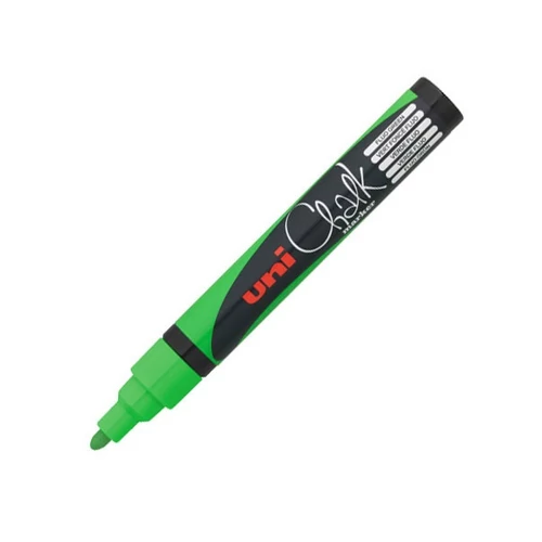 UNI Chalk Marker Pen PWE-5M Medium Bullet Tip - Fluorescent Green UNI