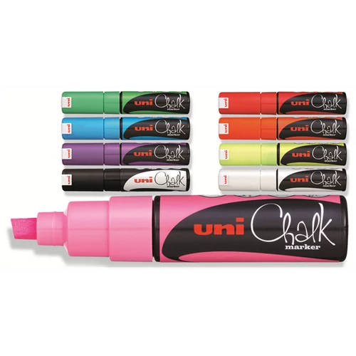 UNI Chalk Marker Pen PWE-8K Broad Chisel Tip - Black UNI