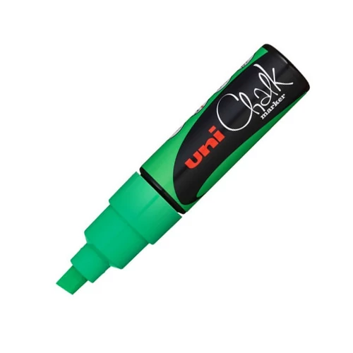 UNI Chalk Marker Pen PWE-8K Broad Chisel Tip - Fluorescent Green UNI