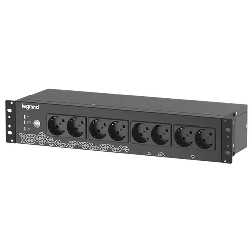 LEGRAND 19" szünetmentes elosztósor KEOR PDU 800 VA 480 W BEM: C14 aljzat + C13 kábel KIM: 8xC13 USB-B, fekete Legrand