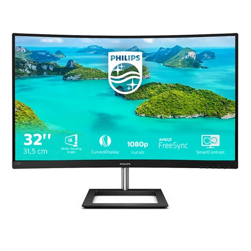 PHILIPS Ívelt VA monitor 31.5" 322E1C, 1920x1080, 16:9, 250cd / m2, 4ms, 75Hz, VGA / HDMI / DisplayPort