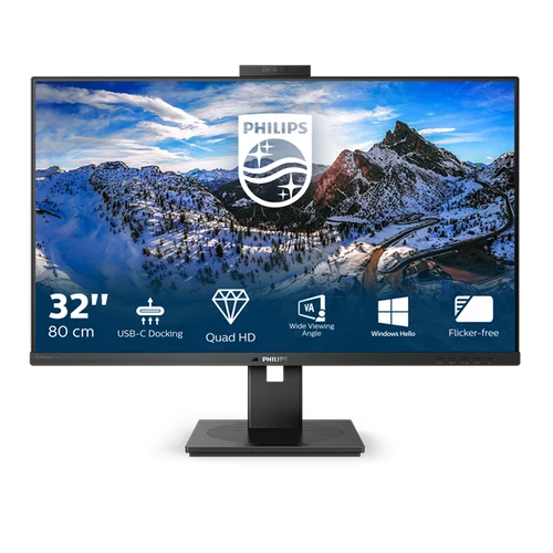 PHILIPS IPS monitor 31.5" 326P1H, 2560x1440, 16:9, 350cd / m2, 4ms, 2xHDMI / DP / USB-C / 4xUSB / RJ45, Pivot, hangszóró / webkamera