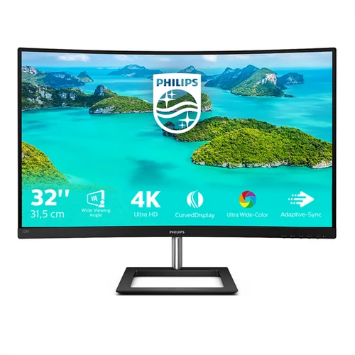 PHILIPS Ívelt VA monitor 31.5" 328E1CA, 3840x2160, 16:9, 250cd / m2, 4ms, 2xHDMI / DisplayPort, hangszóró