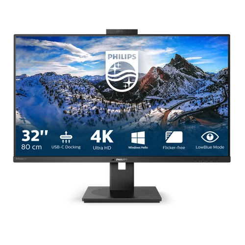 PHILIPS IPS monitor 31.5" 329P1H, 3840x2160, 16:9, 350cd / m2, 4ms, 60Hz, USB-C / 4xUSB / DP / 2xHDMI / RJ45, hangszóró, webkamera