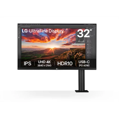 LG IPS monitor 31.5" 32UN880K, 3840x2160, 16:9, 350cd / m2, 5ms, HDMIx2 / DisplayPort / USB-C / USBx2, Pivot, hangszóró LG