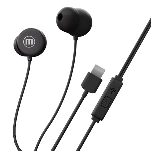 MAXELL Fülhallgató, IN-BAX, fekete, USB-C Maxell