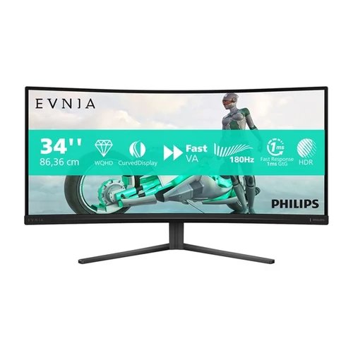 Philips EVNIA Ívelt Gaming 180Hz monitor 34", 34M2C3500L / 00 3440x1440, 21:9, 0,03ms, 2xHDMI / DisplayPort Philips