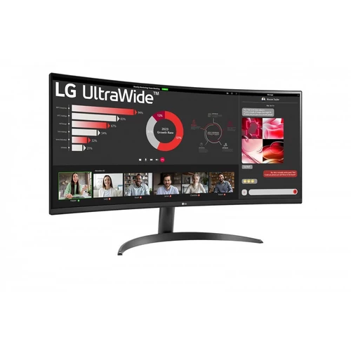 LG ívelt monitor 34" 34WR50QK, 3440x1440, 21:9, 300cd / m2, 5ms, HDMIx2 / DisplayPort LG
