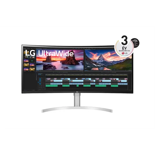 LG Nano IPS monitor 37.5" 38WN95CP, 3840x1600, 21:9, 450cd / m2, 1ms, 2xHDMI / DisplayPort / Thunderbolt / 2xUSB, hangszóró LG