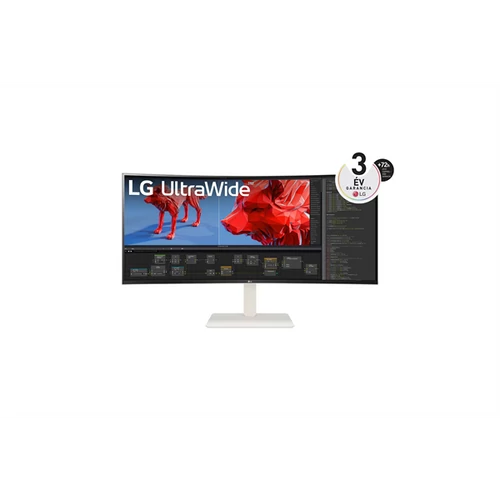 LG Ívelt IPS monitor 37.5" 38WR85QC-W, 3840x1600, 21:9, 450cd / m2, 1ms, 2xHDMI / DisplayPort / USB-C / USB, hangszóró LG