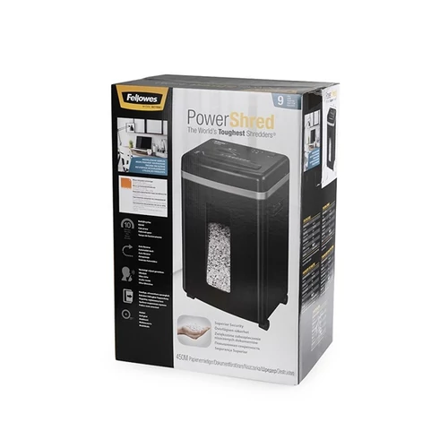 FELLOWES Iratmegsemmisítő, mikrokonfetti, 9 lap, "Microshred 450M" Fellowes