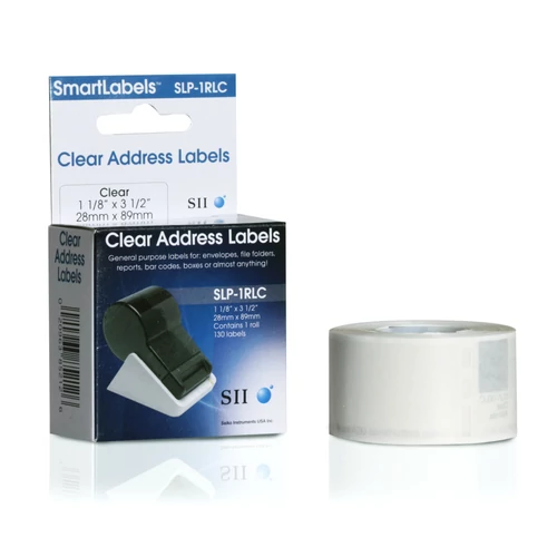 SLP-2RLC CLEAR LABEL 28X89MM 130 LAB/ROLL 2 ROLL/BOX