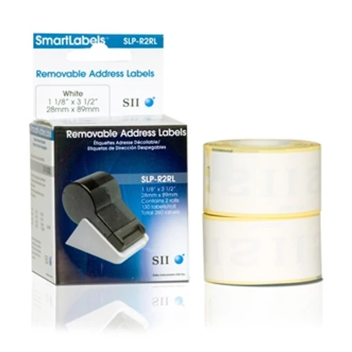 SLP-R2RL WHITE LABEL REMOVABLE 28X89MM 130 LAB/ROLL 2 ROLL/BOX