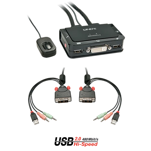 LINDY  Port DVI-D Single Link Cable KVM Switch