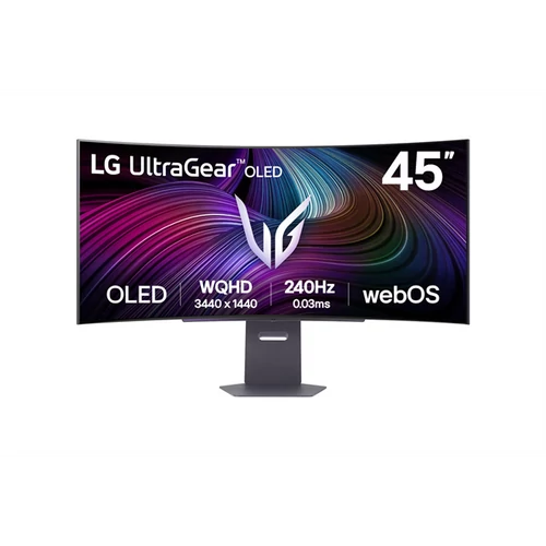 LG OLED Gaming 240Hz ívelt smart monitor 45" 45GX90SA, 3440x1440, 21:9, 275cd / m2, 0,03ms, HDMIx2 / DIsplayport / USBx2 / USB-C LG