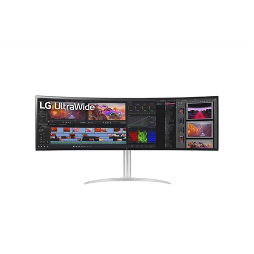 LG Ívelt Nano IPS monitor 49" 49WQ95C-W, 5120x1440, 32:9, 400cd / m2, 5ms, 2xHDMI / DisplayPort / USB-C / 2xUSB, hangszóró LG