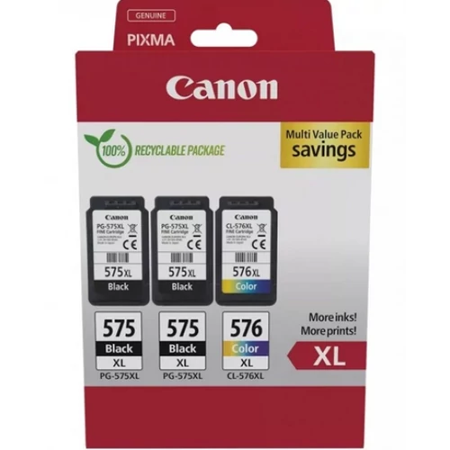 Canon PG-575XLx2 (2x15 ml) + CL-576XL (1x13 ml) + 50 lap GP501 10x15 fényes fotópapír Multipack Canon