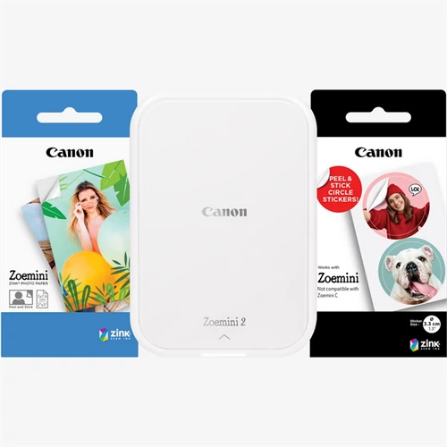 CANON Mobil fotónyomtató, ZINK, ZOEMINI 2 WiFi,  317x500 dpi, gyöngyházfehér, + fotópapír csomag Canon - Copygo