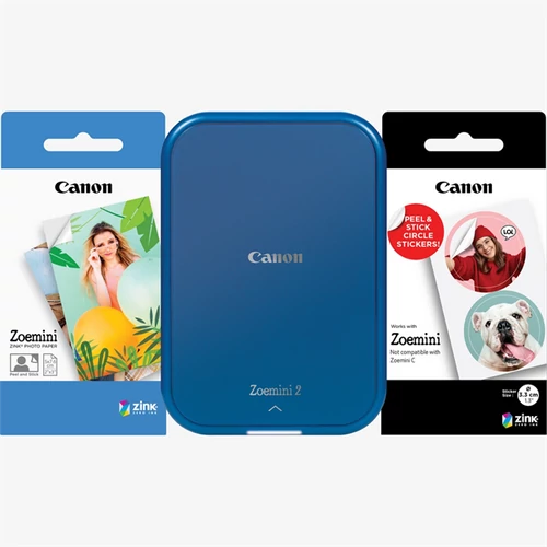 CANON Mobil fotónyomtató, ZINK, ZOEMINI 2 WiFi,  317x500 dpi, tengerészkék, + fotópapír csomag Canon - Copygo