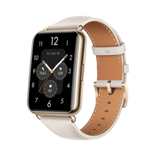 HUAWEI Watch Fit 2, Moonlight White Leather Strap