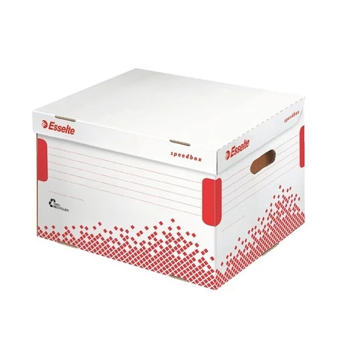 ESSELTE Archiváló konténer, újrahasznosított karton, felfelé nyíló,"Speedbox", fehér ESSELTE