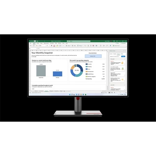 LENOVO Monitor ThinkVision P27h-30; 27" QHD 2560x1440 IPS, 16:9, 1000:1, 350cd / m2, 4ms, VESA, HDMI, DP, USB Type-C Lenovo