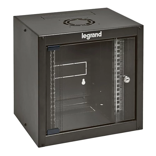LEGRAND fali rack szekrény 10` 6U MAG: 362 SZÉL: 320 MÉLY: 300 antracit egyrészes üvegajtós készre szerelt MAX: 12 kg Li Legrand
