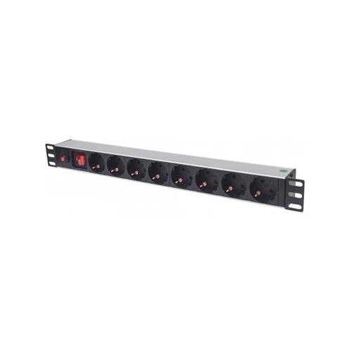 INTELLINET PDU 8x SCHUKO 19" 1U 3m kapcsolós Fekete Roline