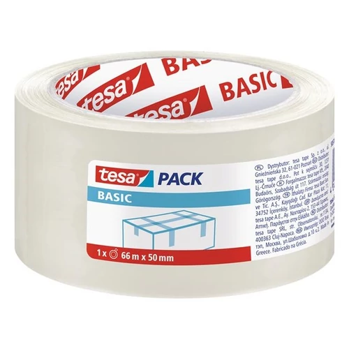 TESA Csomagolószalag, 50 mm x 66 m, TESA "Basic", átlátszó TESA