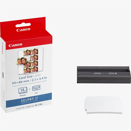 CANON Fotópapír + Tinta, KC-18IL, 18db 54x86mm lap, 22mm x 17,3mm-es matrica Canon